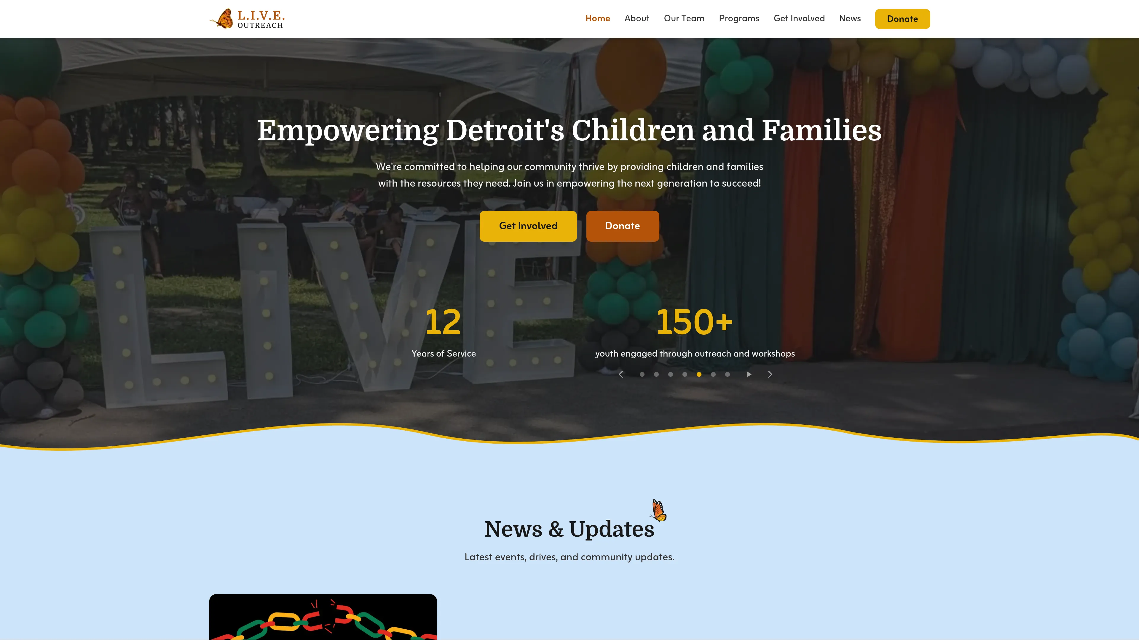 The L.I.V.E. Outreach screenshot