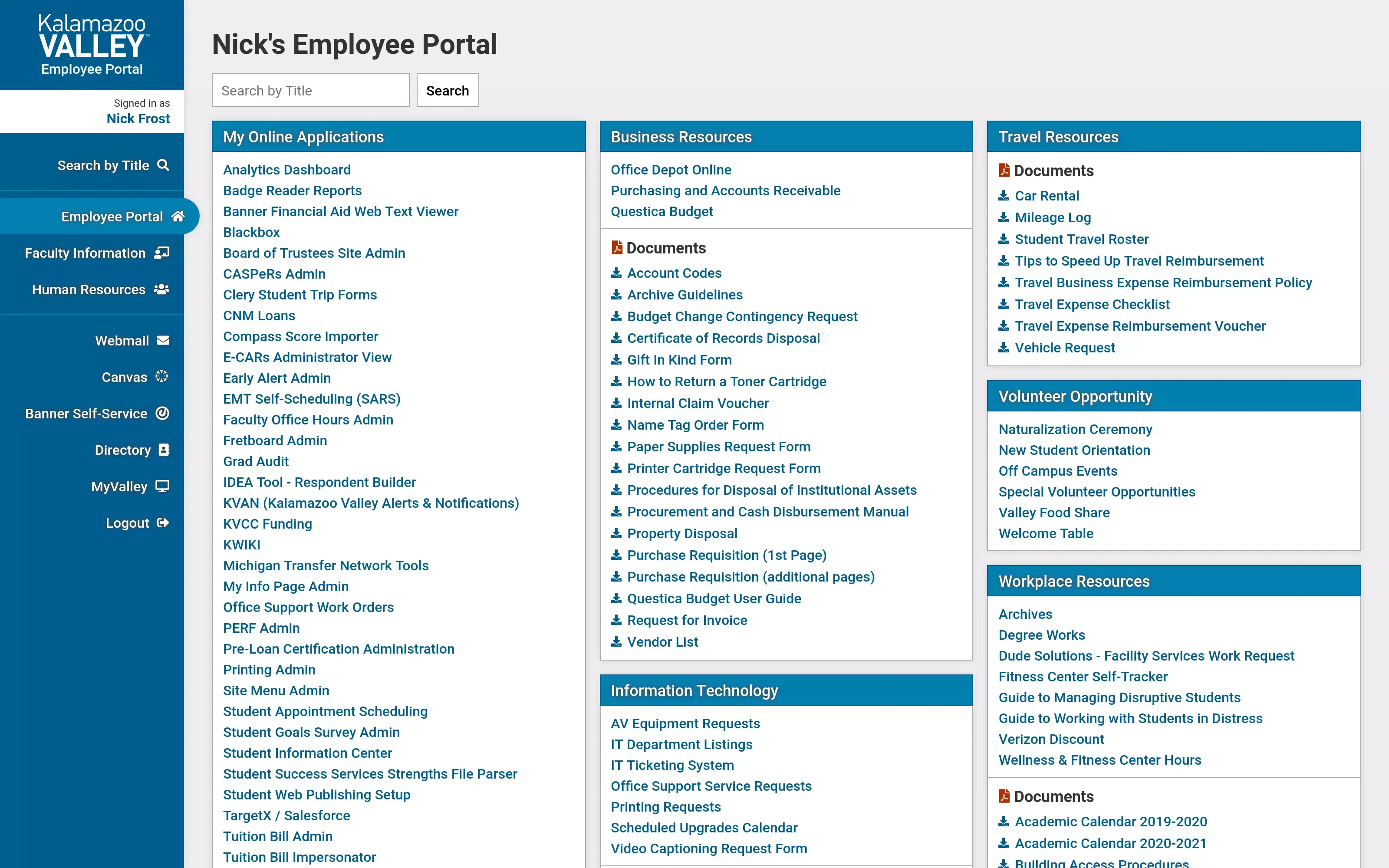 Employee Portal screenshot